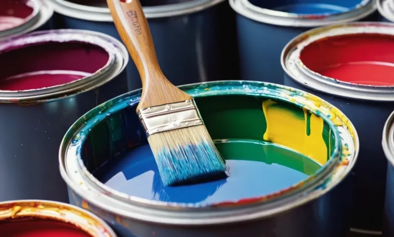 A vibrant canvas captures a can of paint, brush poised, ready to transform a glossy surface. The question lingers, can one truly paint over semi-gloss?
