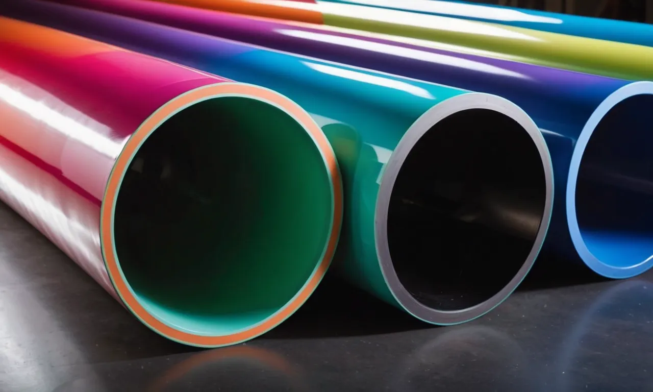 A striking painting capturing the intricate beauty of a PVC pipe, showcasing its vibrant colors, sleek curves, and the play of light and shadow upon its surface.