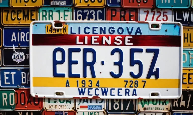 A close-up shot of a license plate, partially covered in paint splatters, with vibrant colors blending together, showcasing the creativity and individuality of the owner.