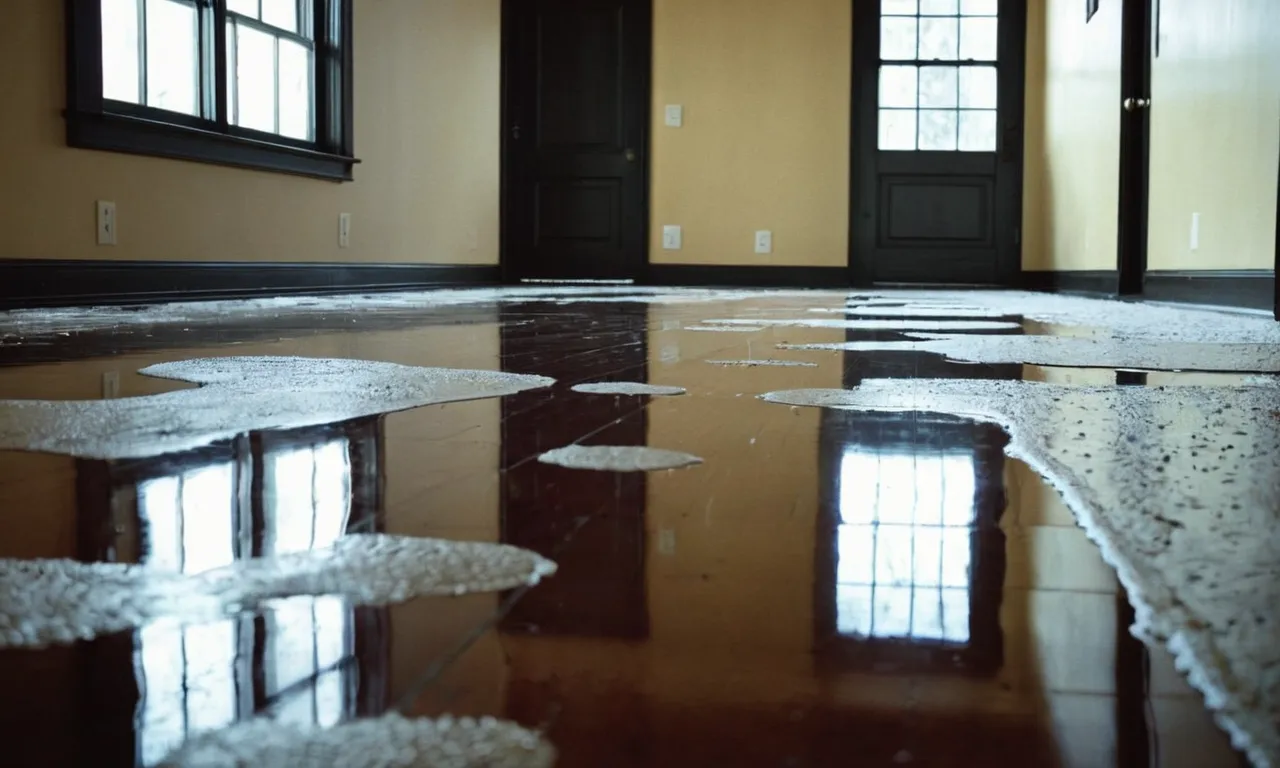 A captivating photo captures a freshly mopped floor, yet the camera lens reveals the faint footprints and smudges that remain, showcasing the everyday struggle for cleanliness.