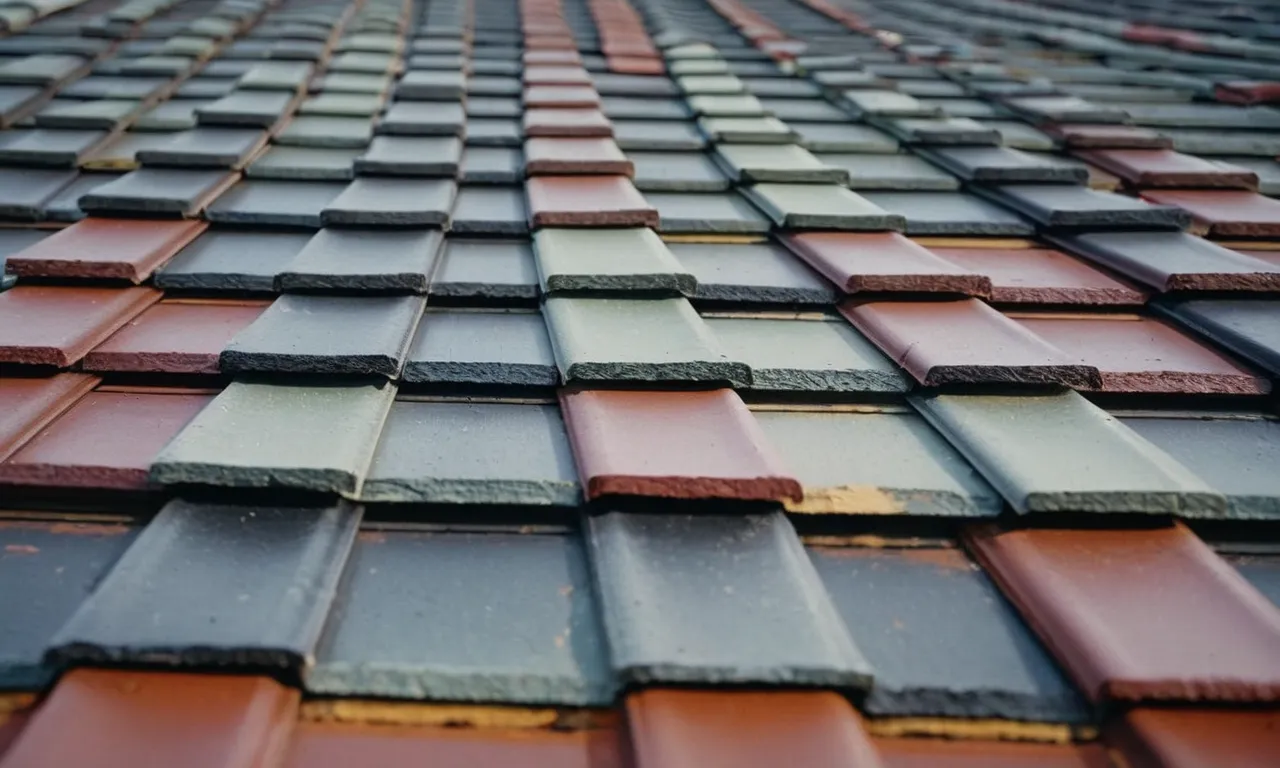 A close-up shot of a freshly painted asphalt shingle roof, showcasing the smoothness and vibrant color of the best paint used, enhancing the durability and aesthetic appeal of the shingles.
