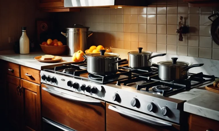 A still life painting capturing the frustration and anticipation of a gas stove not clicking or lighting, with dimly lit surroundings and a sense of stagnant energy.