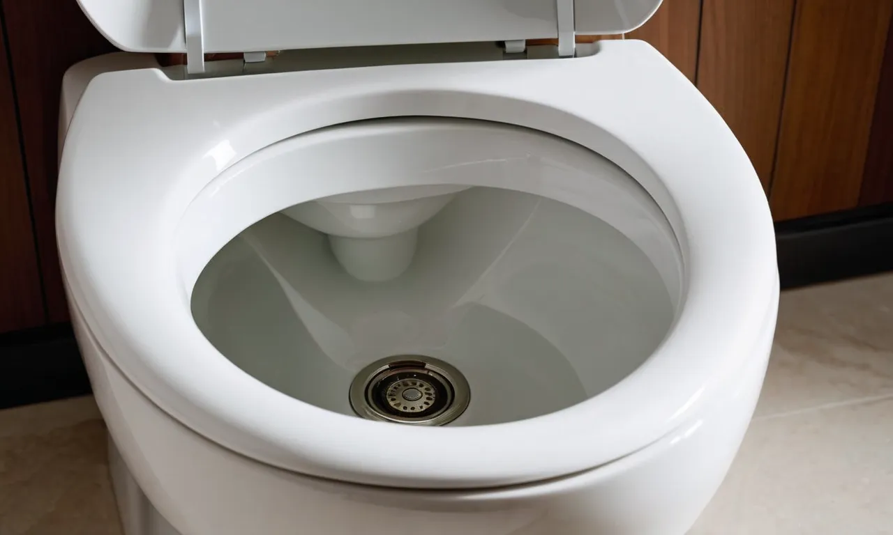 A close-up shot capturing the sleek design and advanced flushing mechanism of the "best flushing toilet at Home Depot," showcasing its efficiency and modern appeal.