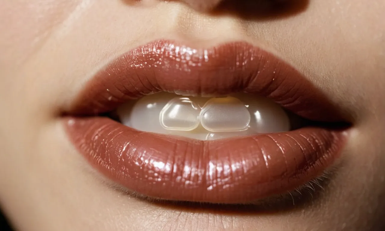 Close-up shot of a person's lips covered in a layer of the best lip balm for extremely dry lips, showcasing its effectiveness in providing nourishment and hydration.