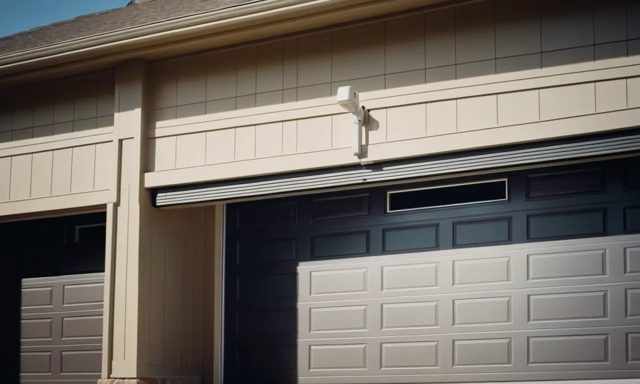 A close-up shot capturing the sleek design and powerful motor of the best 1/2 hp garage door opener, highlighting its reliability and efficiency in effortlessly opening and closing garage doors.