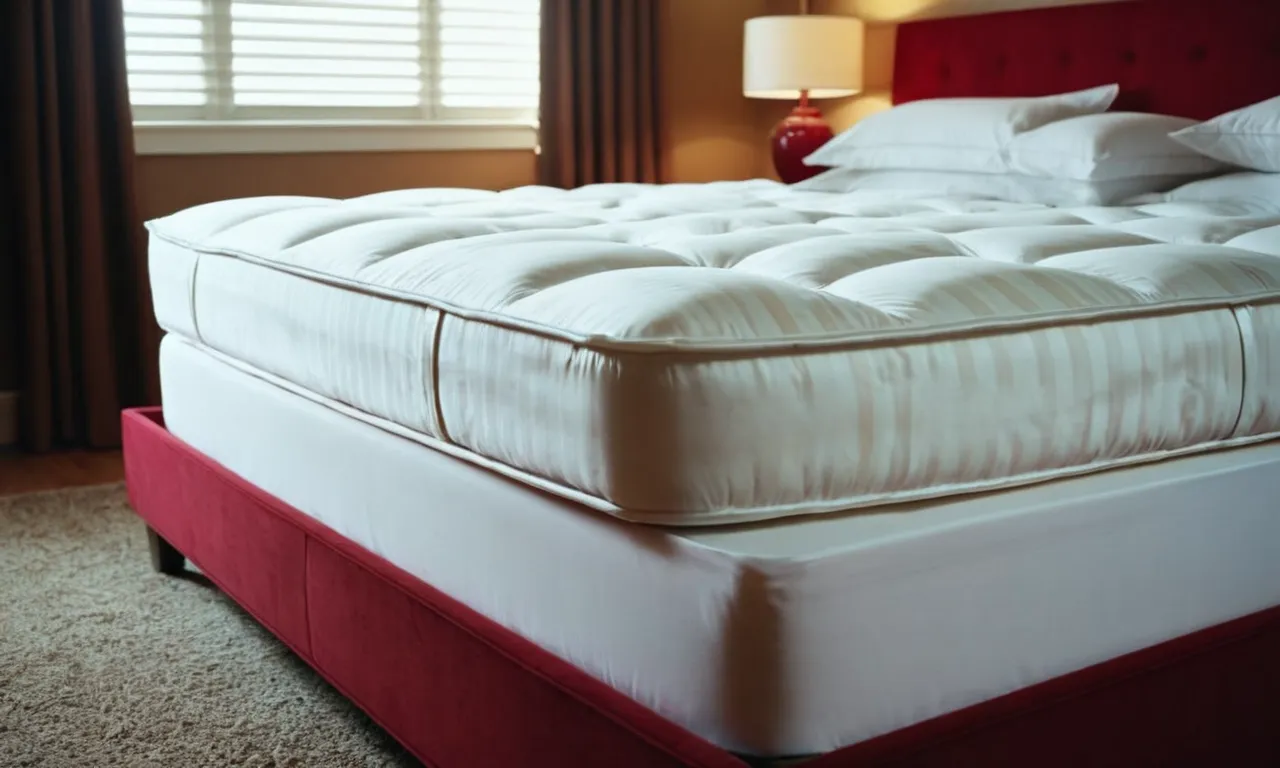 A close-up shot of a neatly made bed with a perfectly fitted sheet, showcasing the snug fit on a 12-inch mattress, highlighting its impeccable quality and comfort.