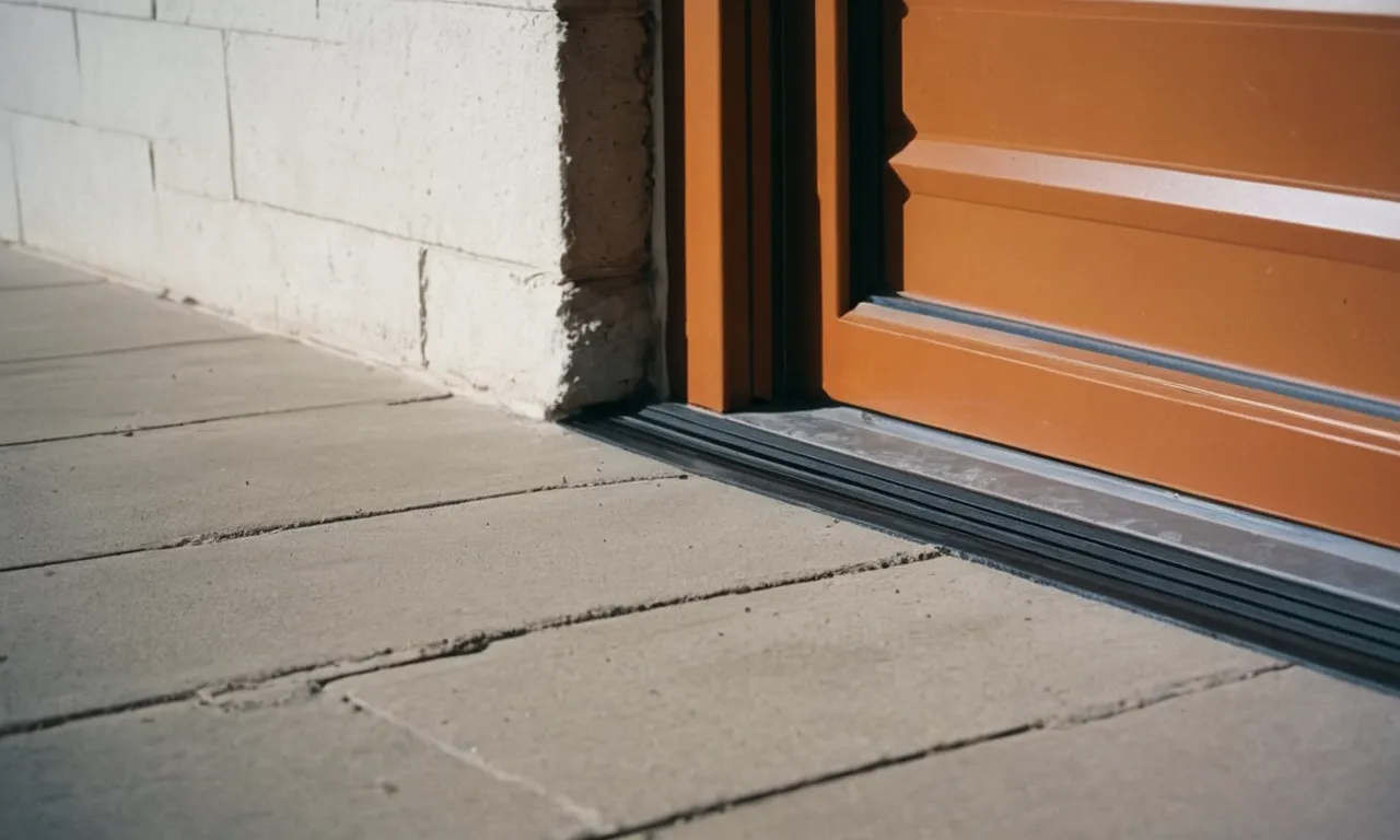 A close-up photograph capturing the "best garage door bottom seal for uneven concrete" seamlessly sealing the gap, providing a smooth and effective barrier against dust, pests, and weather elements.