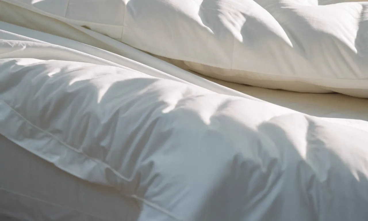 A close-up shot capturing the tightly secured corners of a pristine white bedsheet, showcasing the perfect fit and ensuring a peaceful night's sleep.