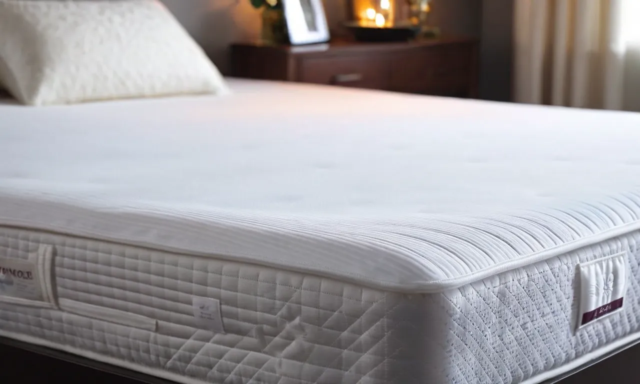 A close-up shot capturing the elegant white fabric of a mattress protector snugly fitted on an adjustable bed, showcasing its flexibility and durability.