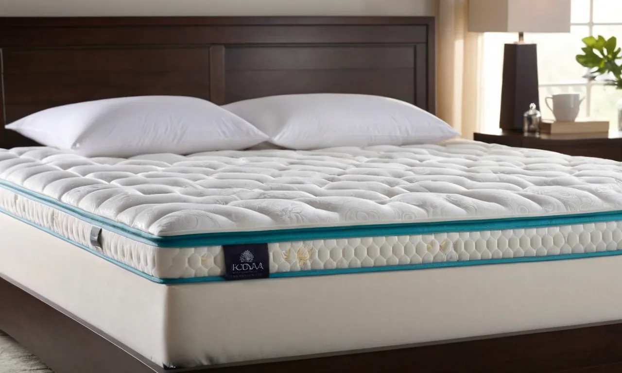 A close-up shot of a luxurious, memory foam mattress topper, designed specifically to provide ultimate comfort and support for individuals with arthritis and fibromyalgia.
