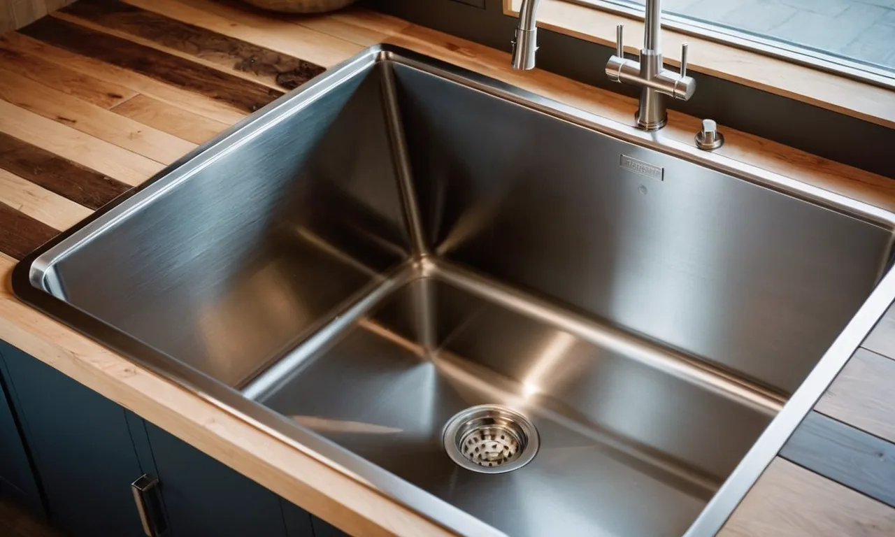 The photo captures a sleek stainless steel utility sink, designed with a built-in dog shower attachment, showcasing its practicality and convenience for washing dogs at home.