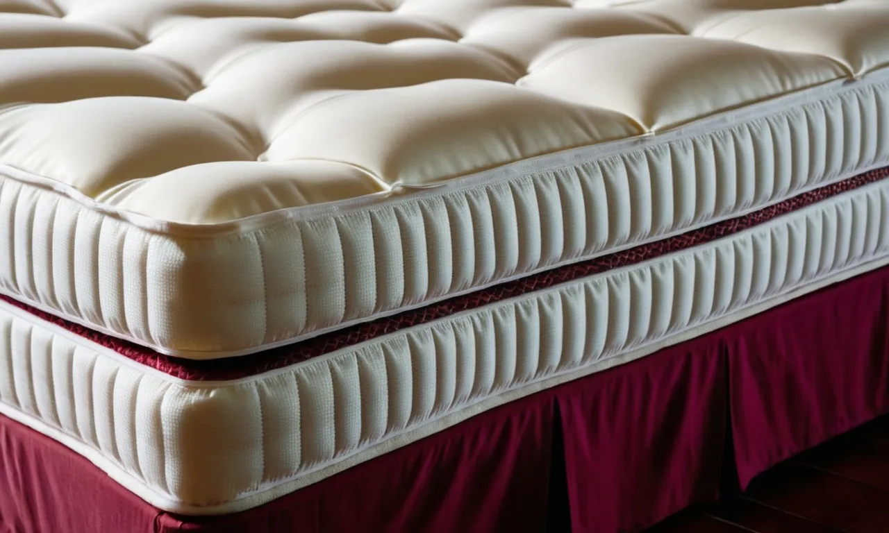 A close-up shot of a sturdy, thick latex mattress with reinforced edges, designed to provide optimal support and comfort for heavy individuals.