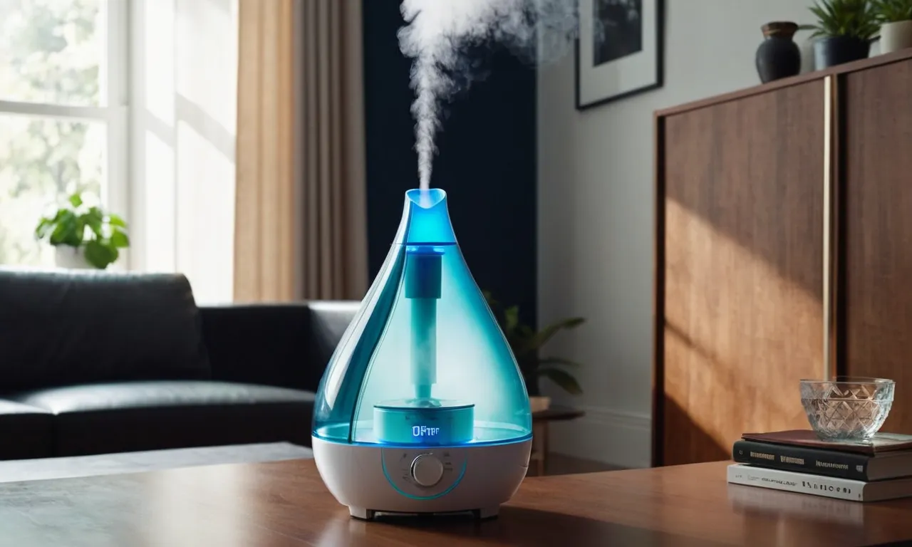 A close-up shot of a sleek and modern cool mist humidifier, showcasing its easy-to-clean features and highlighting its effectiveness in maintaining a comfortable and healthy environment.