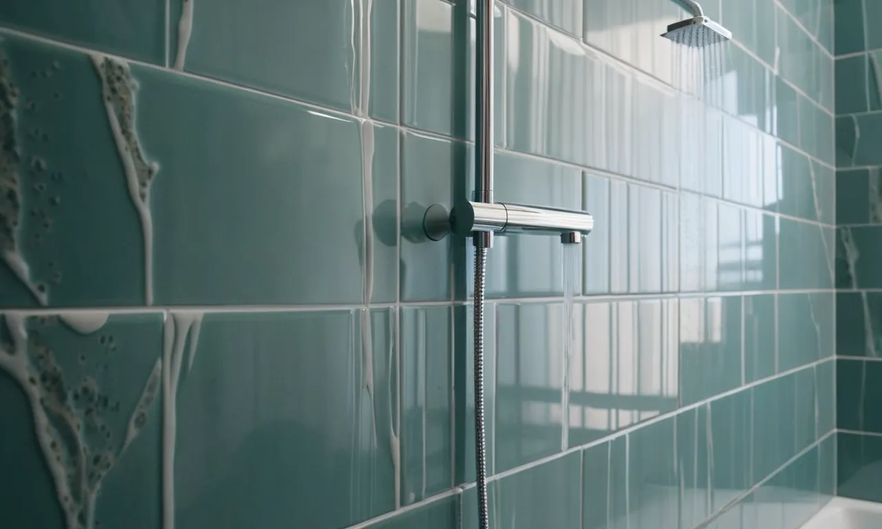 A close-up shot of a shower wall panel installation, showcasing the seamless integration of panels secured with the best adhesive, creating a sleek and waterproof surface.