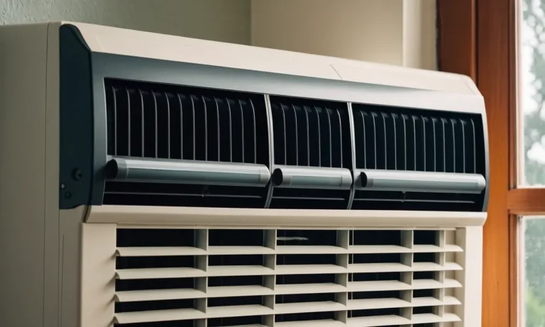 A close-up photo of a window air conditioner with a neatly sealed gap using a clear, weather-resistant tape, ensuring maximum efficiency and insulation.