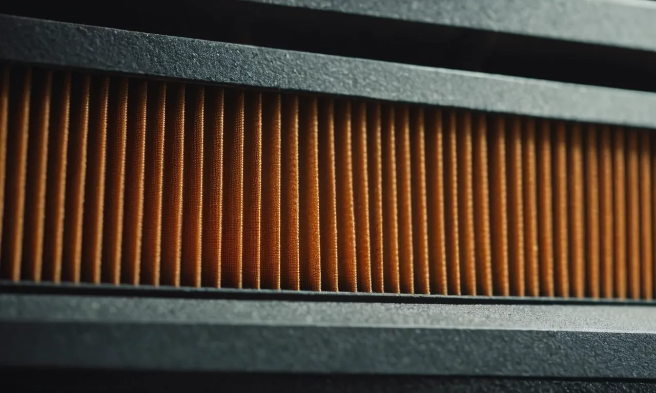 A close-up photo capturing the intricate layers of a furnace filter, showcasing its high MERV rating. The image highlights its effectiveness in trapping dust and allergens, ensuring clean and healthy air circulation.