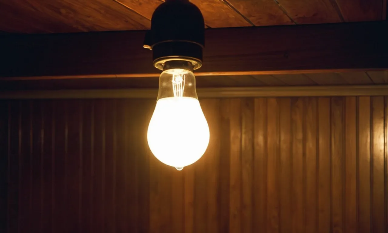 A close-up shot of a well-lit enclosed fixture, showcasing the warm glow emitted by the recommended light bulbs, perfectly illuminating the surrounding area with optimal brightness and clarity.