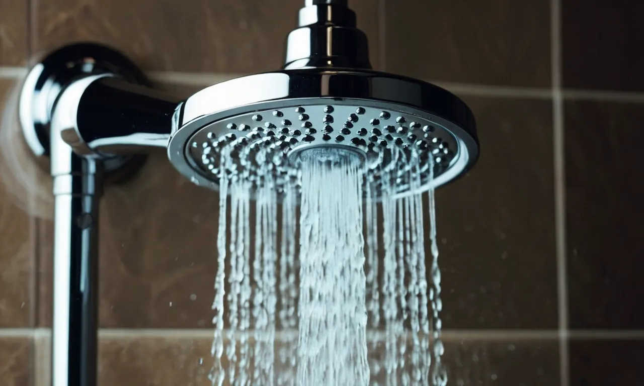 A close-up shot of a sleek, chrome shower head with multiple adjustable nozzles, emitting a powerful stream of water, capturing the essence of the best shower head for optimal water pressure.
