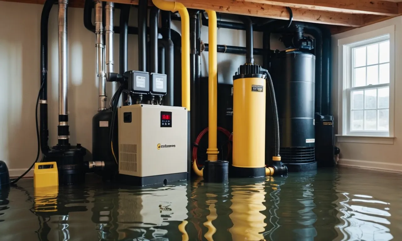 A photo capturing a sump pump system with a reliable battery backup, showcasing its seamless integration and ensuring continuous protection against flooding even during power outages.