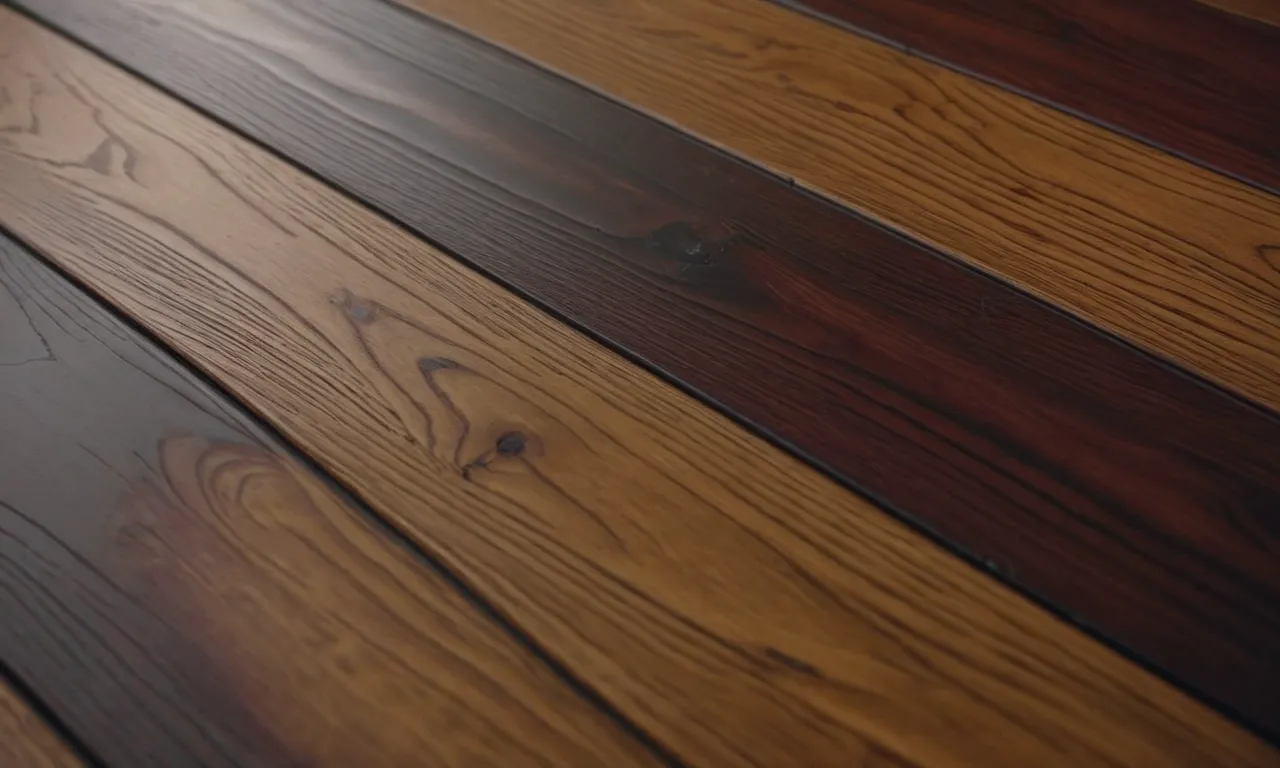 A close-up shot capturing the sleek, realistic texture and rich color variation of Lowe's best vinyl plank flooring, showcasing its durability and affordable elegance.