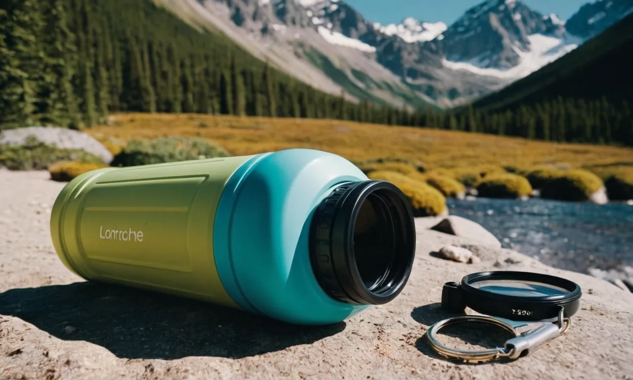A close-up photo captures a vibrant, compact collapsible water bottle nestled among travel essentials. Its sleek design and foldable nature make it the ideal companion for adventurers on the go.