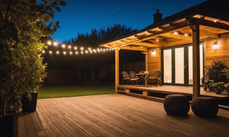 A captivating photo showcasing a well-lit outdoor area at night, with the motion sensor security lights illuminating the surroundings, providing a sense of safety and protection.