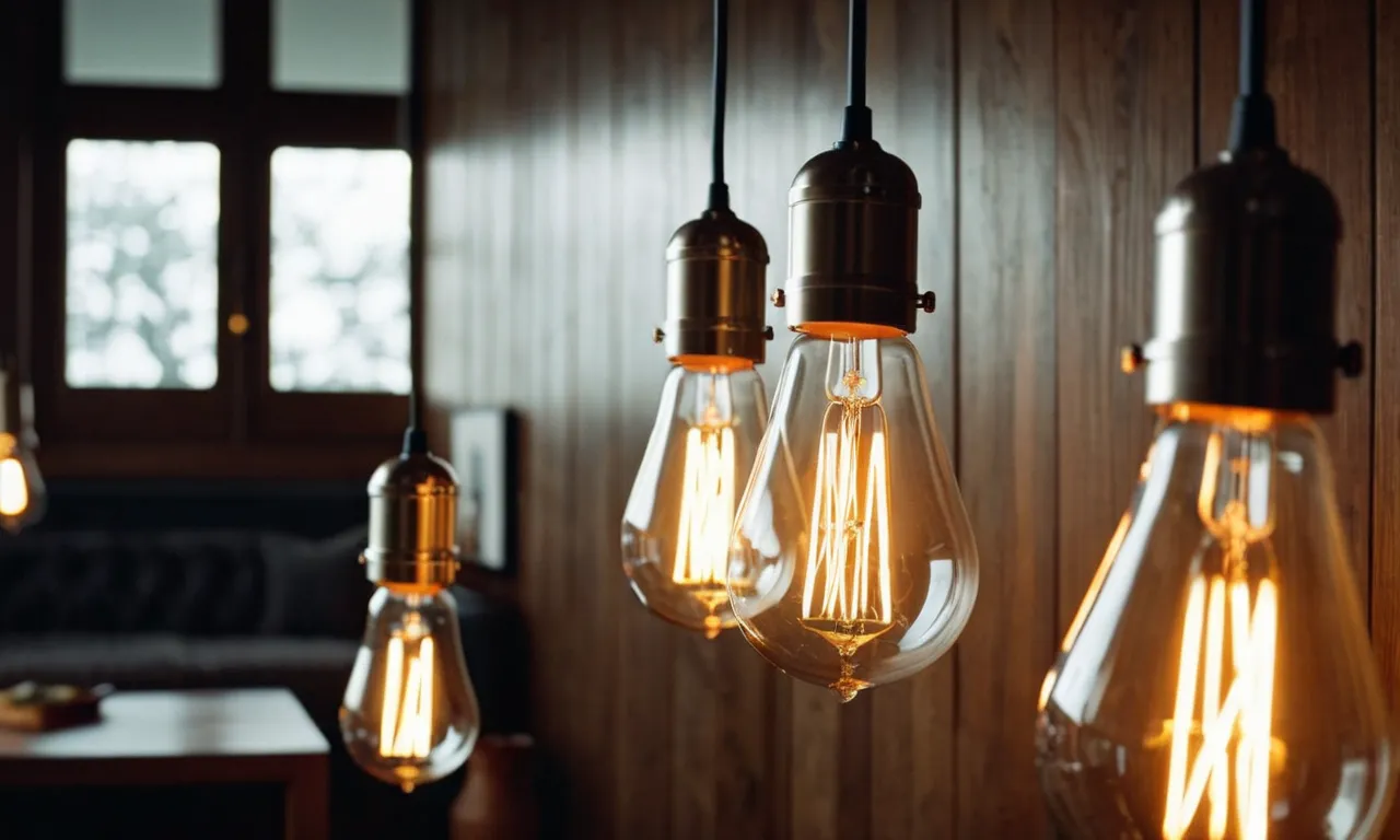 A close-up image showcases a beautifully lit exposed fixture, highlighting the warm glow emitted by the best light bulbs, enhancing the ambiance and adding a touch of elegance to the space.