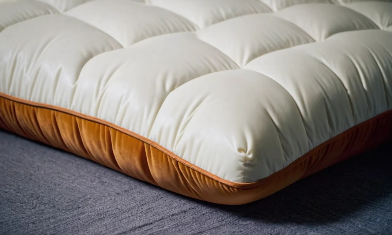 A close-up shot of a luxurious latex pillow, ergonomically contoured to support the head and neck of a side sleeper, promising a restful and comfortable night's sleep.