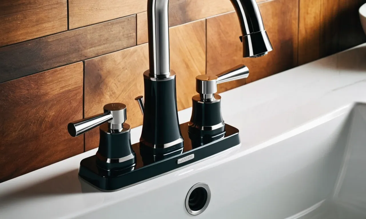 In the photograph, a sleek and modern utility sink faucet with a powerful sprayer takes center stage, exuding functionality and efficiency, ready to tackle any cleaning task with ease.
