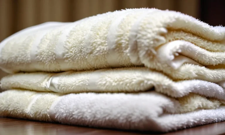 A close-up photo showcasing a stack of plush, white washcloths neatly folded, exuding a sense of softness and freshness, perfect for cleansing and caring for your face and body.