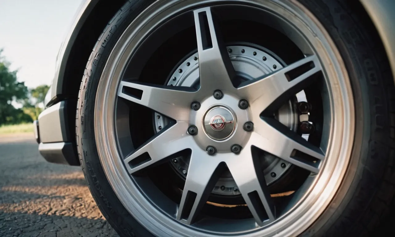 A close-up shot of a sturdy wheel lock tightly secured around a car's tire, showcasing its robust construction and providing peace of mind against potential theft.