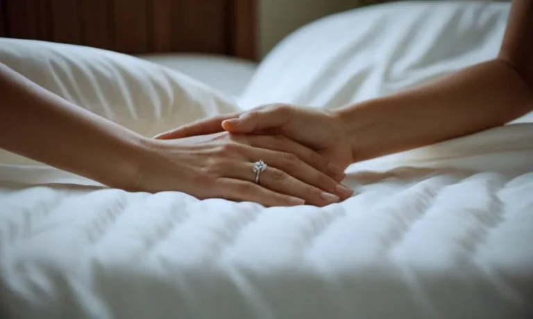 A close-up shot of soft, hypoallergenic bed sheets gently caressing a pair of delicate hands, highlighting their smoothness and providing comfort to sensitive skin.