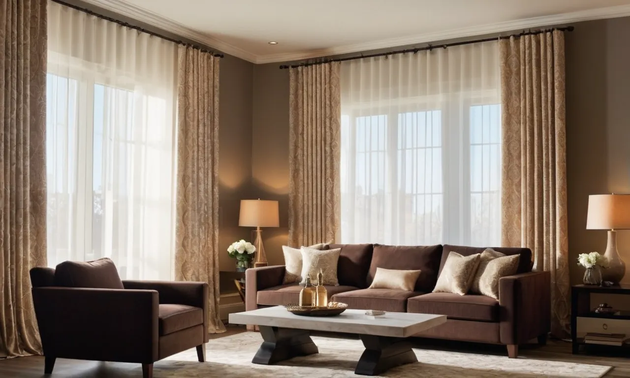 A beautifully decorated living room with sunlight streaming through elegant curtains, showcasing the perfect blend of style and functionality with the best curtain rods.