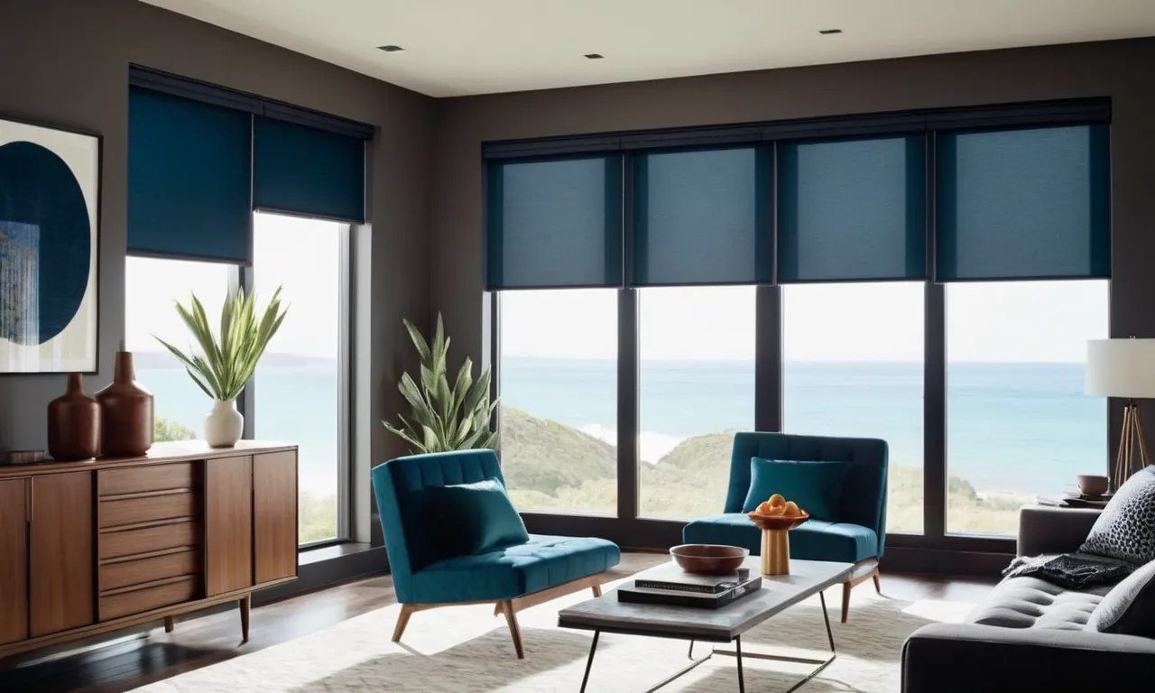 A close-up shot capturing the sleek design of motorized top-down bottom-up shades, highlighting their modern technology and ability to provide privacy and control light in any room effortlessly.