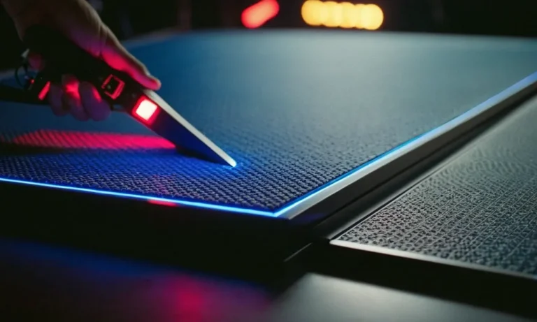 A close-up shot capturing the sleek and slim design of the best light pad for weeding vinyl, illuminated with soft, evenly distributed light, enhancing the intricate details of the vinyl design.