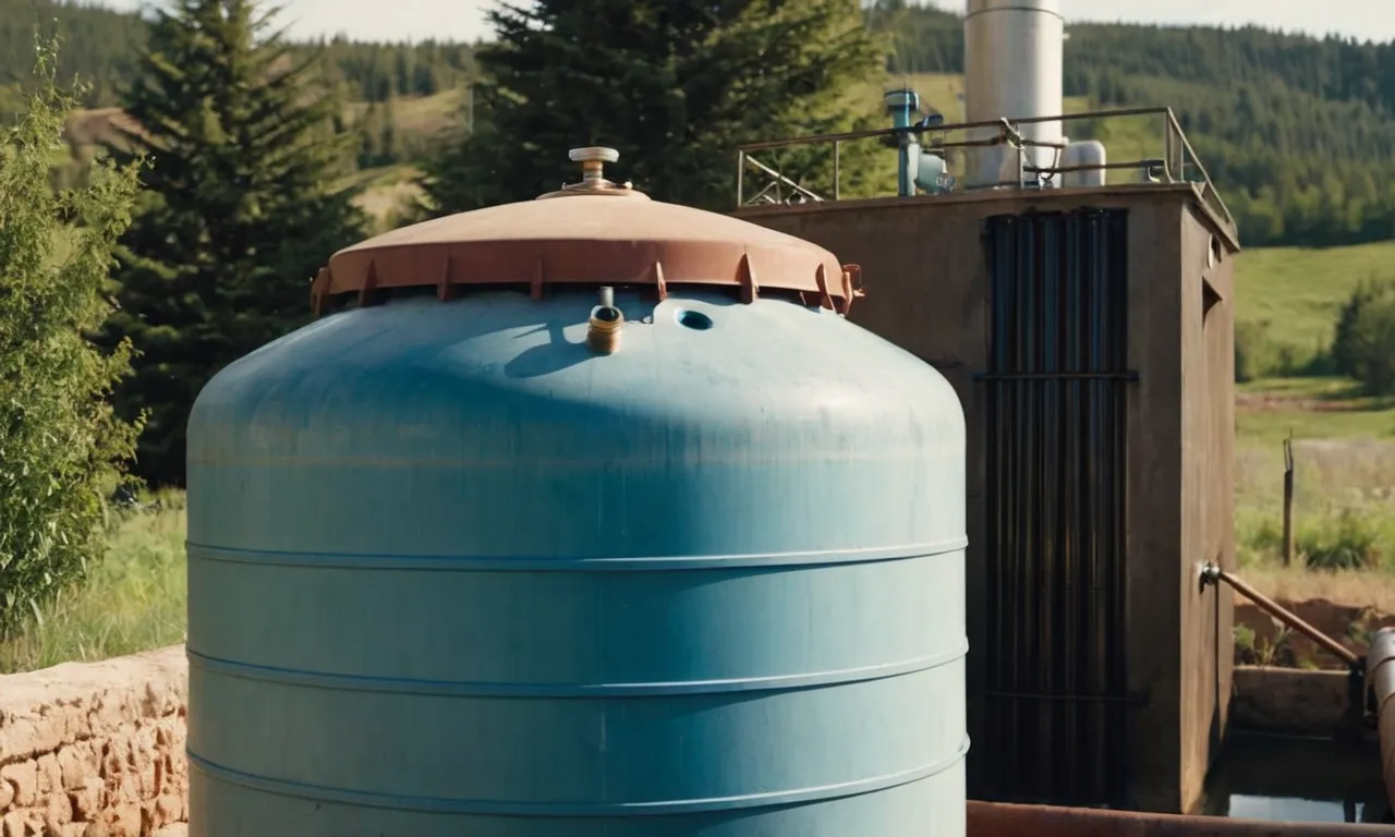 A close-up shot showcasing a sturdy and reliable pressure tank nestled beside a water well, exemplifying the best choice for efficient and consistent water flow.