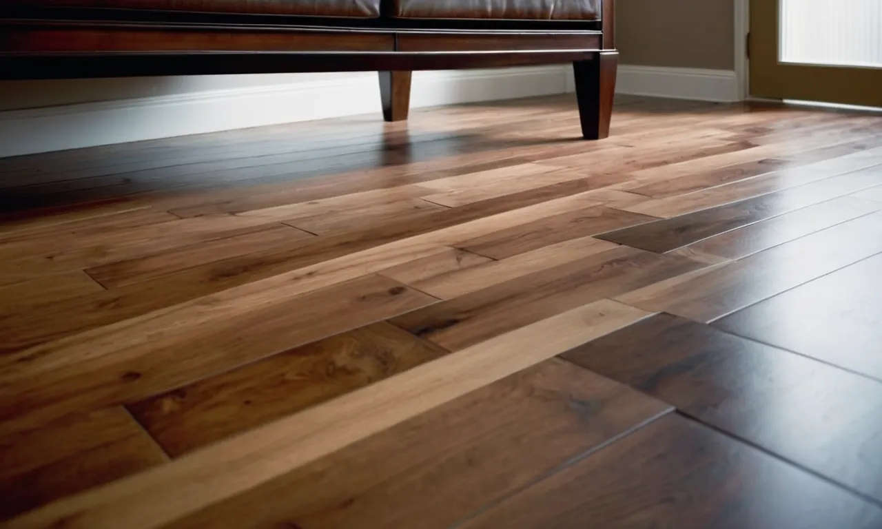 A close-up shot of a beautifully furnished room with laminate floors, showcasing the elegance of the furniture pads that seamlessly blend with the flooring, providing both style and protection.