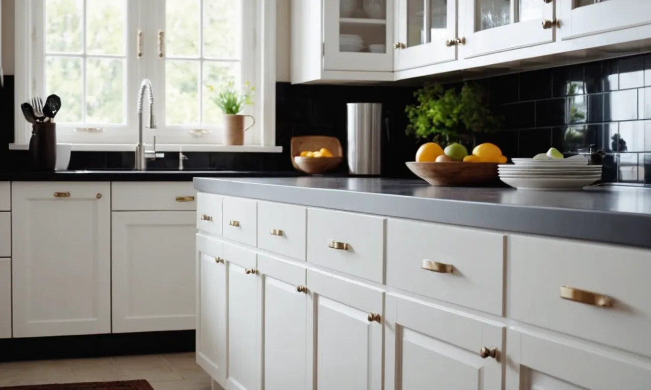 A close-up shot capturing the smooth, pristine surface of white kitchen cabinets, beautifully reflecting light and creating a bright, clean ambiance in the space.