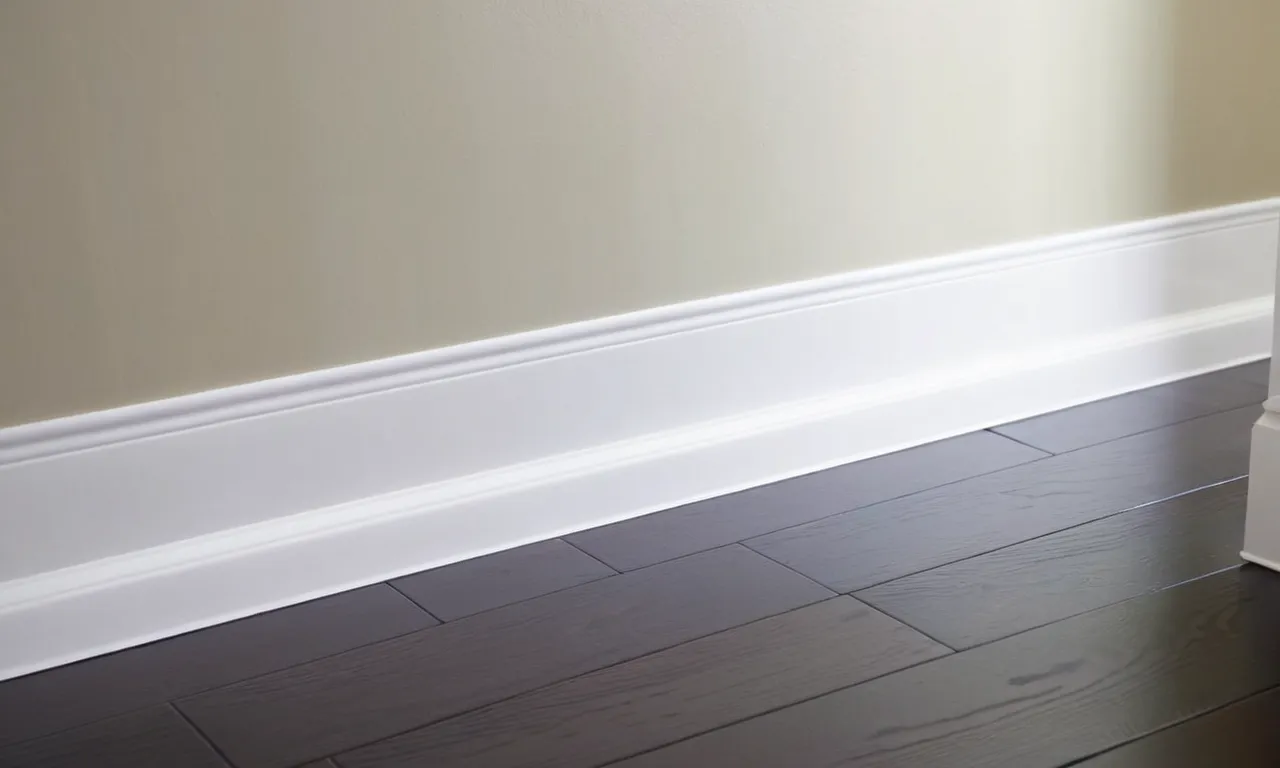 A close-up photo capturing the smooth, crisp lines of freshly painted trim and baseboards, showcasing the impeccable finish achieved by using the best paint available.