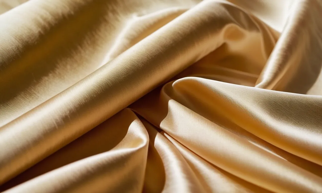 A close-up shot of a silk pillowcase, showcasing its smooth and lustrous surface, highlighting its benefits for hair and skin health.