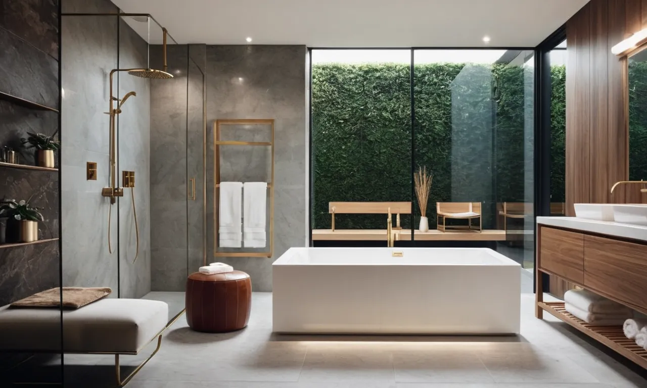 A stunning photograph showcases a sleek and modern bathroom with a luxurious one-piece bathtub shower combo, featuring elegant fixtures and a seamless design, creating the ultimate spa-like experience.