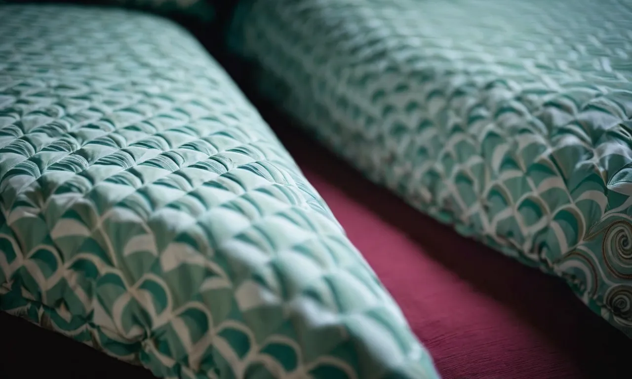 A close-up shot of luxurious, soft bed sheets with a high thread count, showcasing their intricate weave pattern and inviting texture.