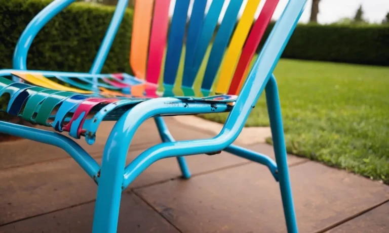 A close-up photo capturing the vibrant brushstrokes of a freshly painted outdoor metal chair, showcasing the durability and beauty of the best paint for outdoor metal furniture.