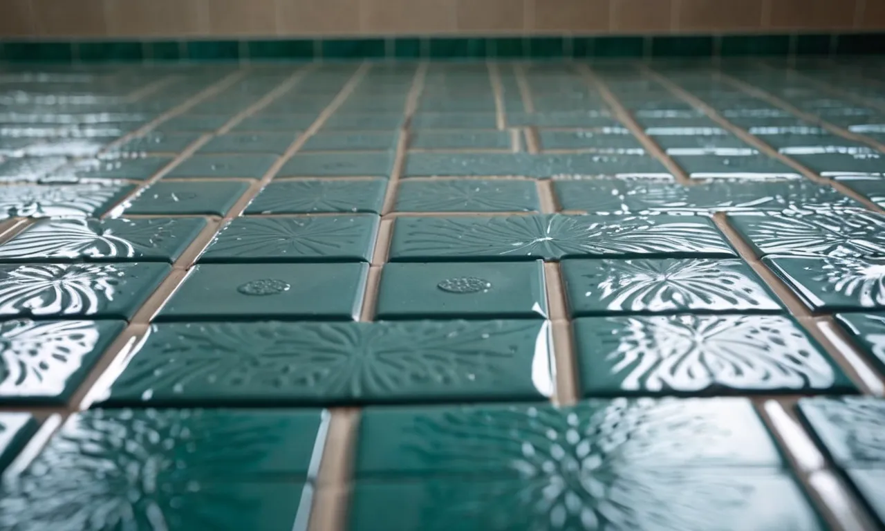 A close-up shot of a shower floor covered in sleek, textured tiles, specifically designed for maximum grip and safety, ensuring a non-slip surface.