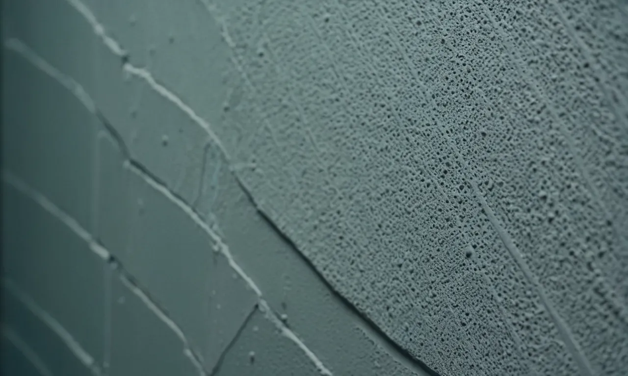 A close-up shot capturing the textured surface of freshly painted new drywall, showcasing the smoothness and evenness of the paint application.