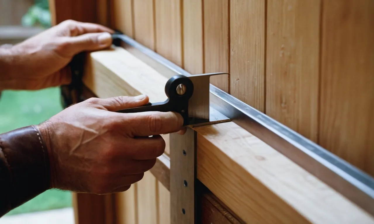 A close-up photo of a carpenter's hands skillfully using a plane tool to smooth the surface of a wooden door, revealing the craftsmanship and precision needed for door planing.