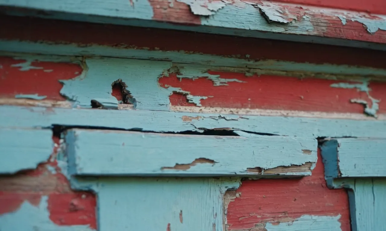 A close-up shot capturing the contrasting textures and colors of peeling lead paint and smooth, vibrant non-lead paint, symbolizing the importance of choosing safe and environmentally-friendly options for our homes.
