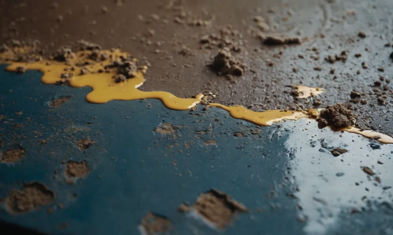 A photo capturing a freshly painted surface reveals paint peeling off, exposing the primer beneath, highlighting the consequences of painting over primer too soon.