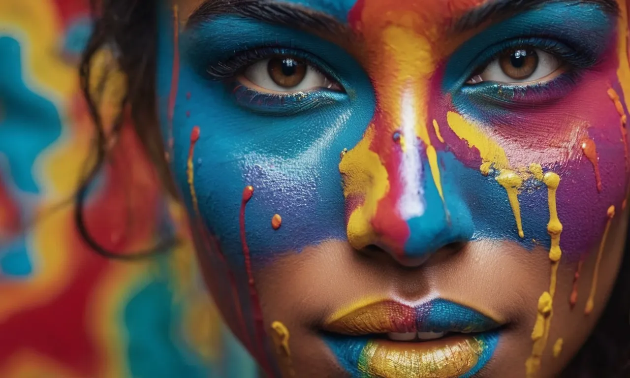 A vibrant portrait capturing the transformative power of paint on faces, revealing the hidden depths of emotion and the limitless possibilities of self-expression.