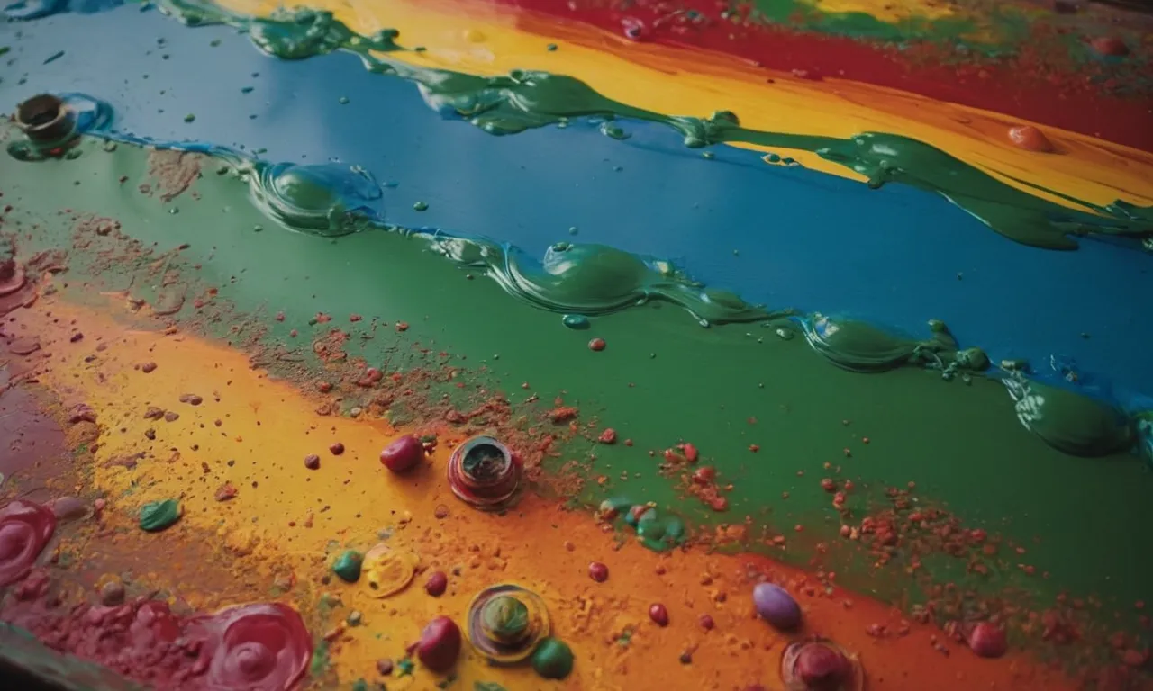 A close-up shot of a paint can and a primer can, side by side on a wooden table, showcasing the difference between the two products.